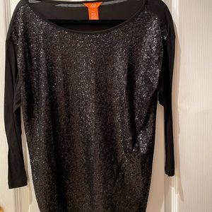 Black sequin front top